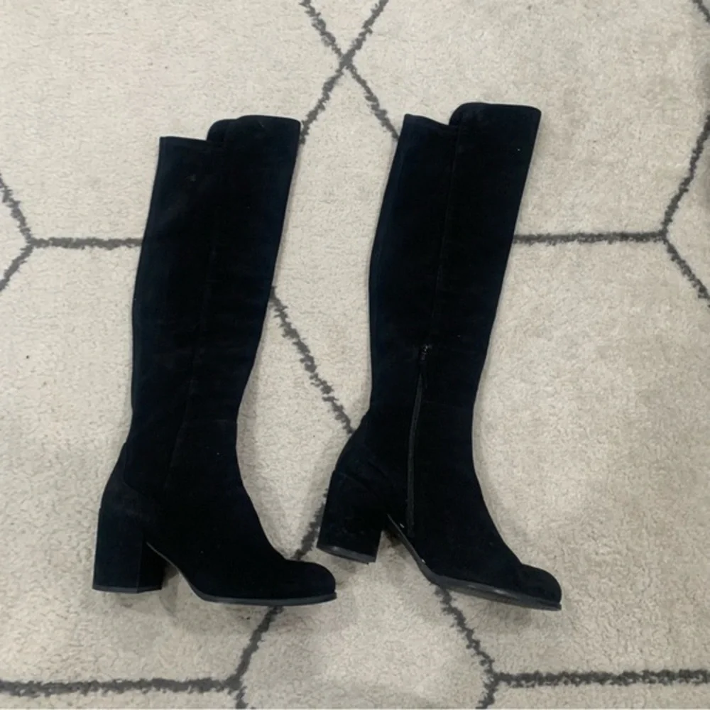 Stuart Weitzman Over The Knee Boots Alljack in Black Suede